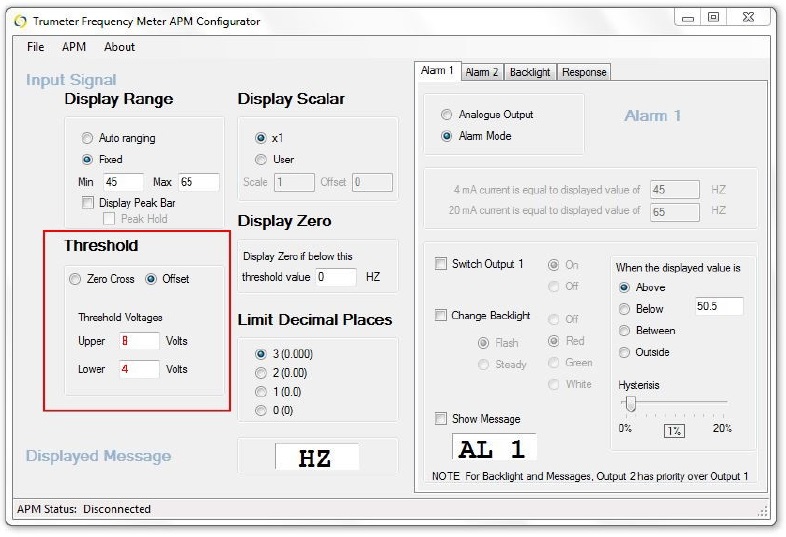 APM digital ammeter 72 Cut out