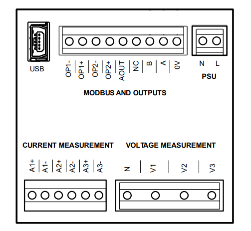 APM POWER METER Terminals