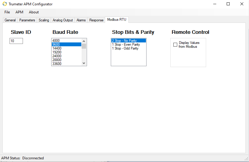 APM-PWR-APO Modbus