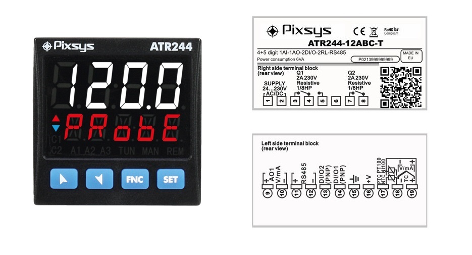 Temperature controller with Modbus