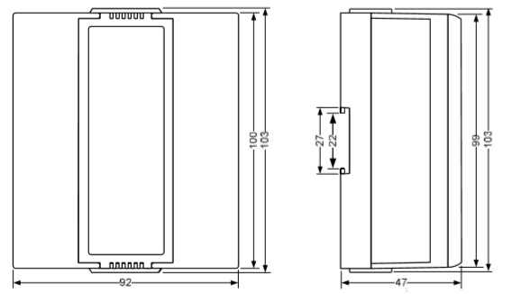 BACnet Modbus dimmensions