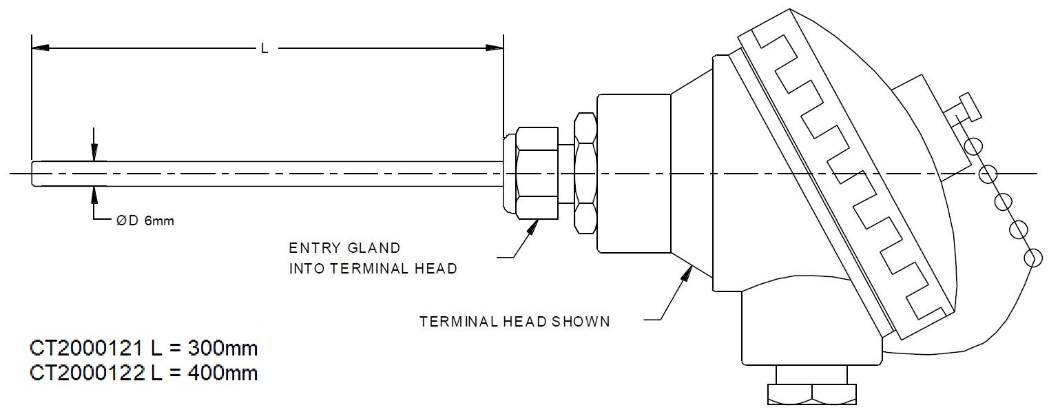 K-thermocouple dimmensions