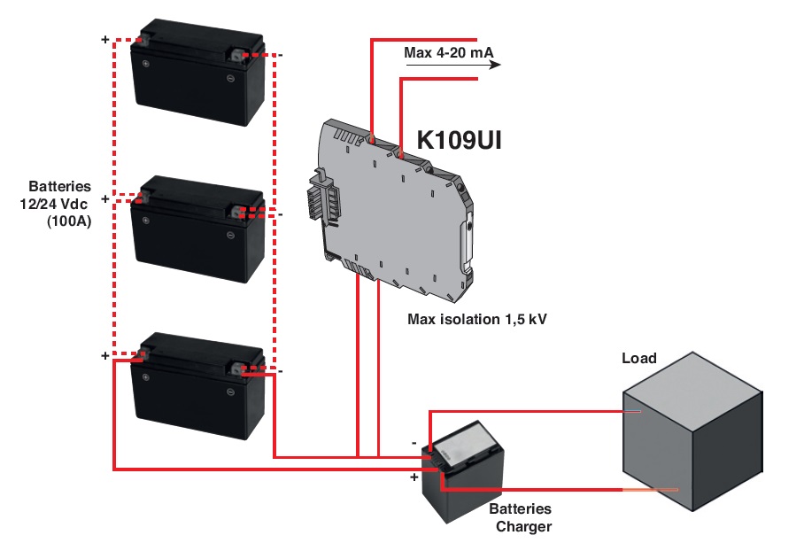 4-20 mA signal converter battery