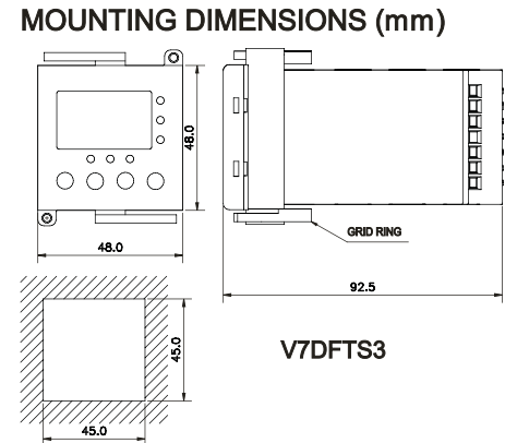 Panel-Mount-Timer-Sizes