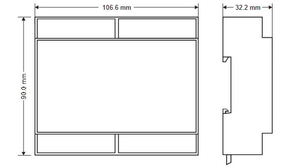 R203 Power Meter DIN-Rail Dimmensions R203 Power Meter DIN-Rail Dimmensions