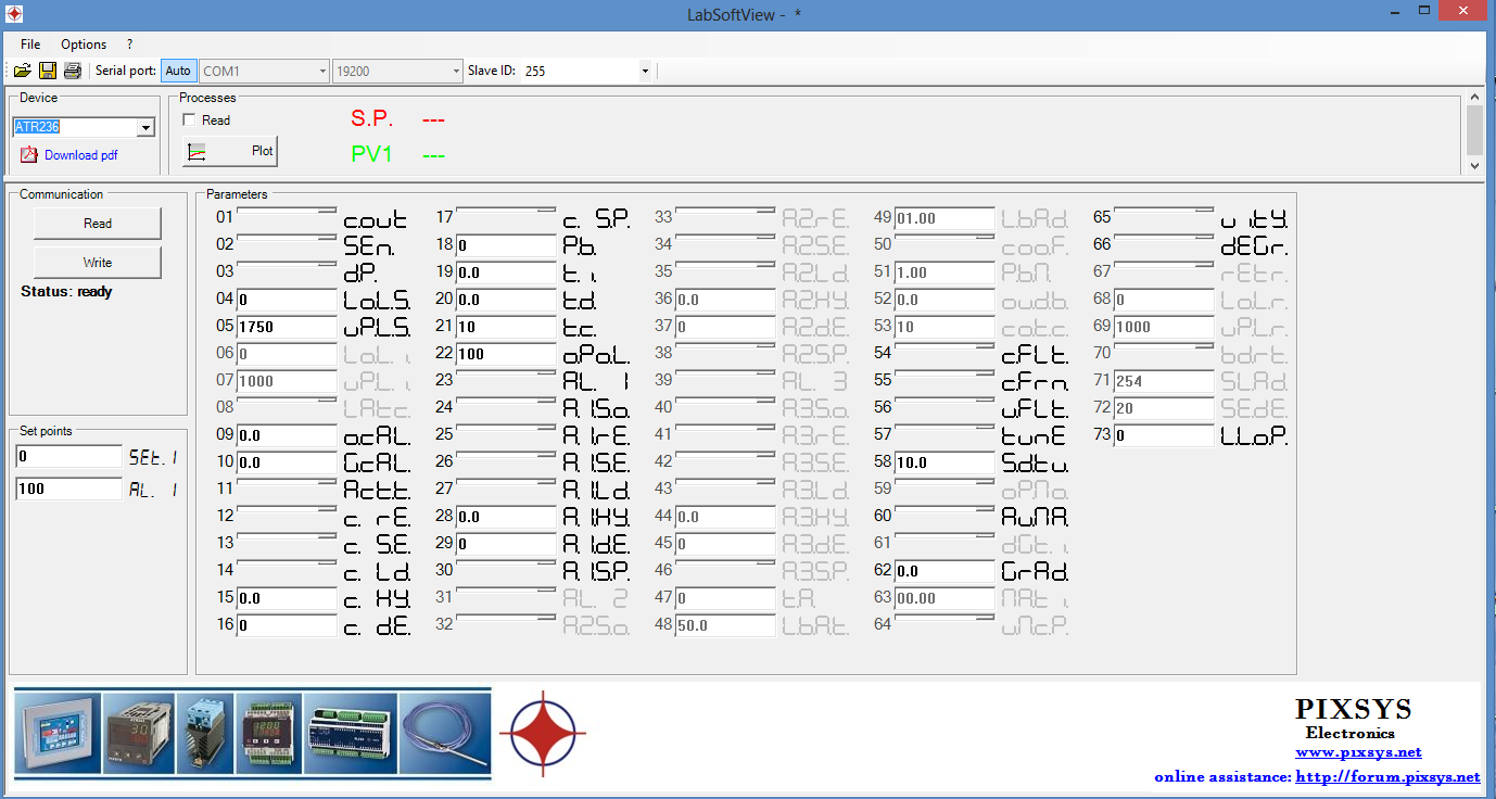 ATR121 PID temperature controller software