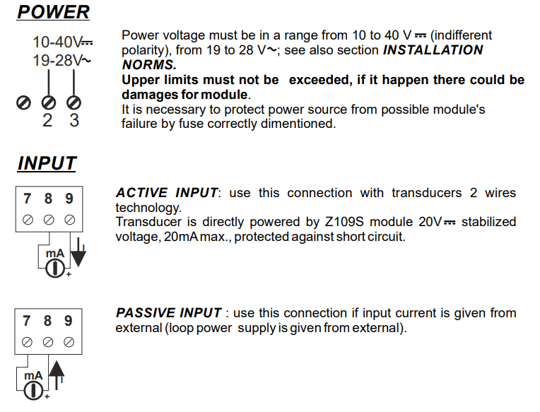 connections 4-20mA isolator