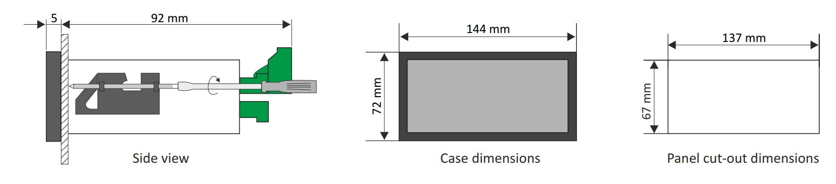 Large Digit Panel Display Dimmensions