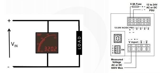 digital panel mount voltmeter